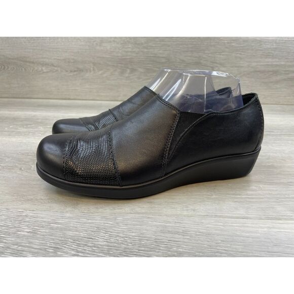 SAS Nora Women's Loafer Driving Wedge Slip-On Leather 9.5 Black Comfort Shoes - Picture 3 of 11